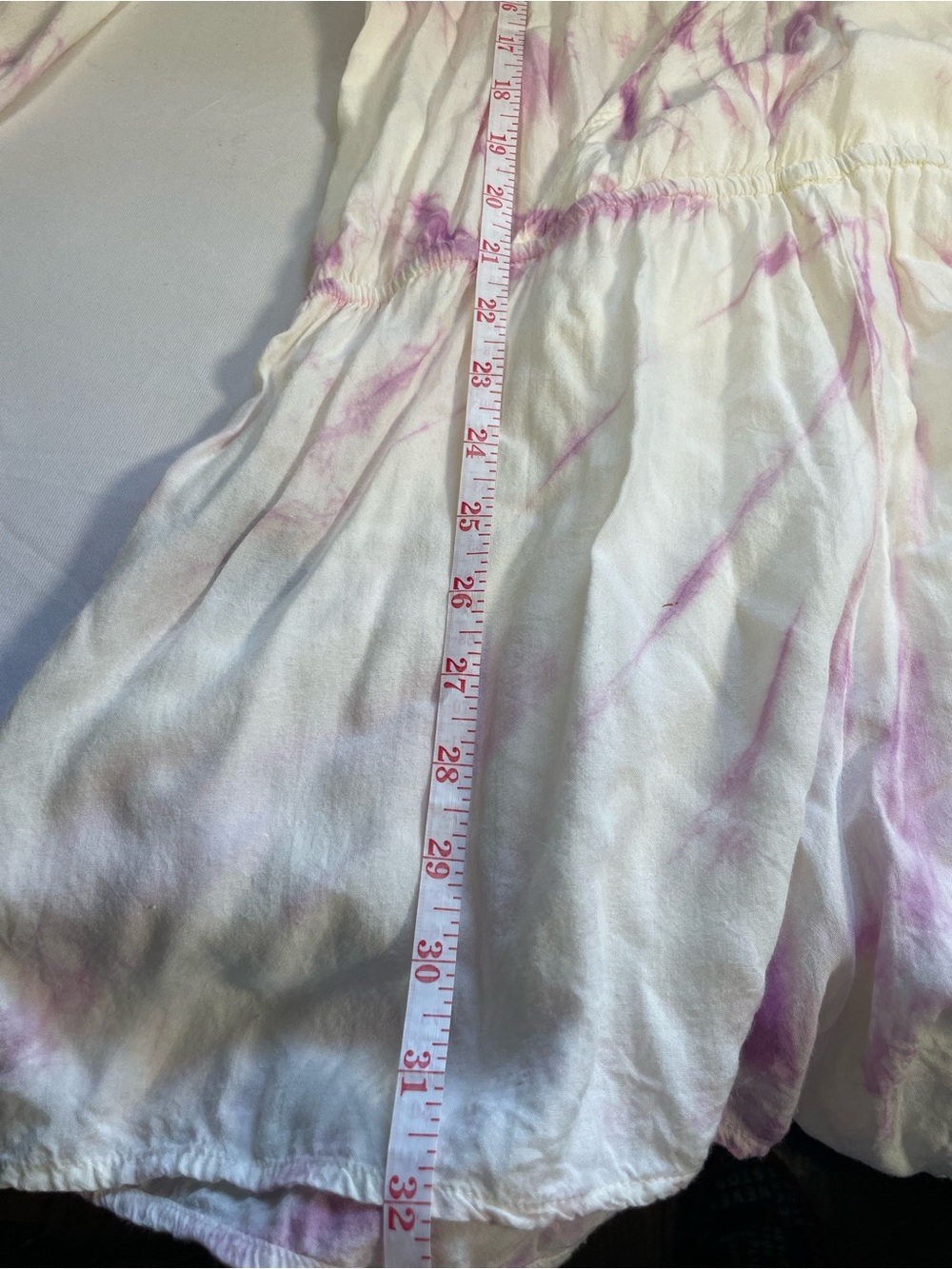 Aakaa Purple And White Tie Dye Romper Bell Sleeves Size Small - Picture 4 of 7